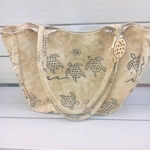 RIMA Canvas Turtle Tote Bag